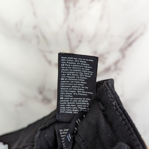 & Other Stories Pant 10 32 X 30 High Rise Black Cargo Carpenter Slit Hem Skinny - Picture 10 of 11